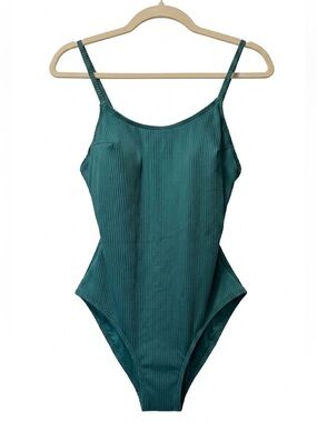 Ribbed Teal One-Piece Swimsuit
